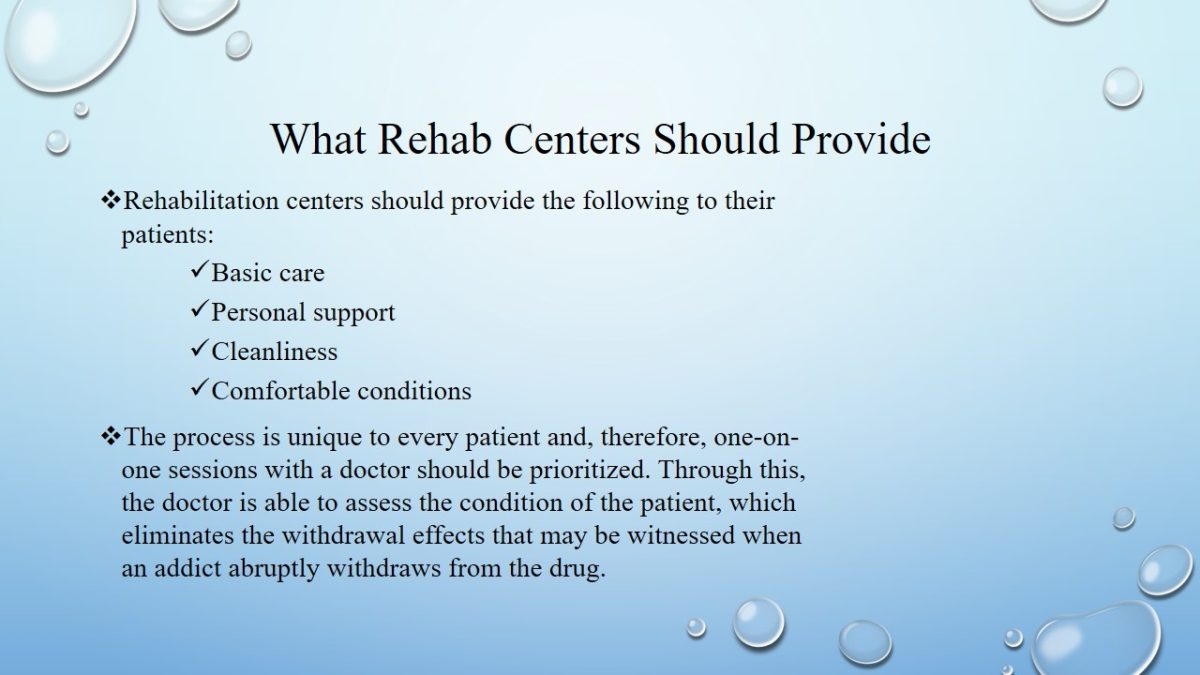 What Rehab Centers Should Provide