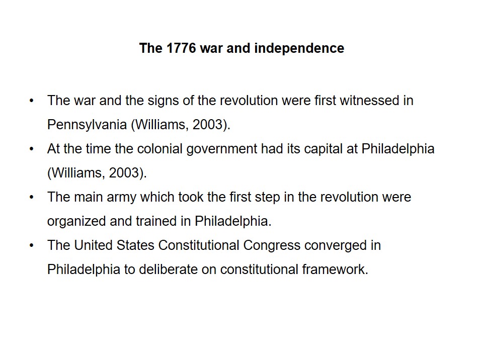The 1776 war and independence