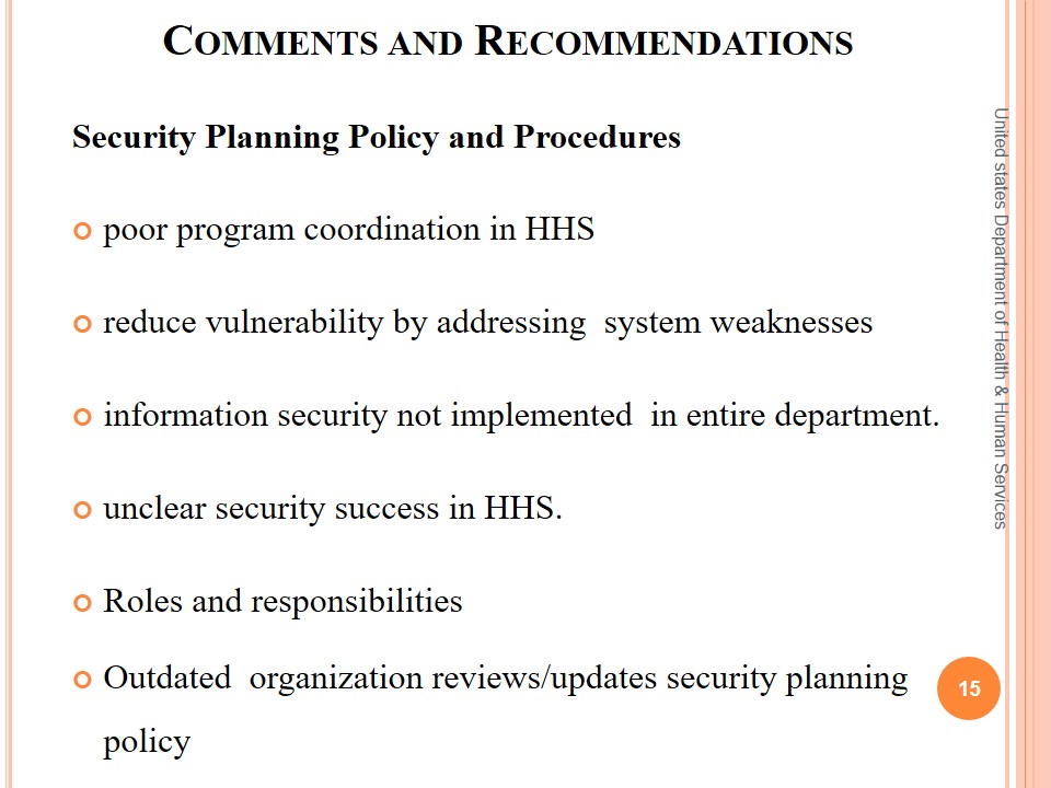 Security Planning Policy and Procedures