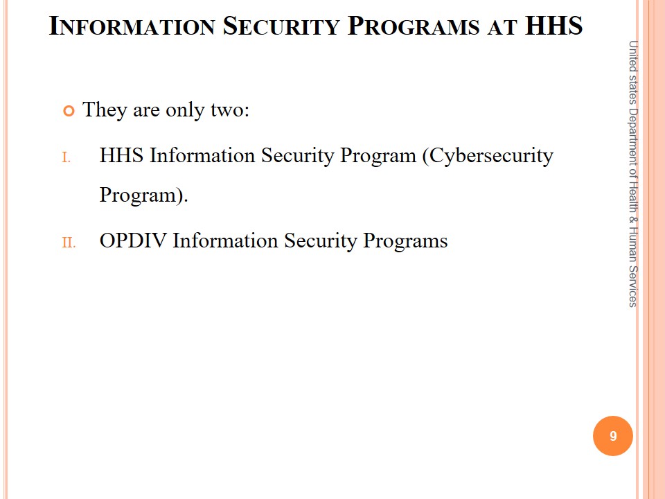 Information Security Programs at HHS