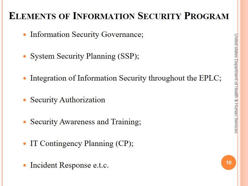 Elements of Information Security Program