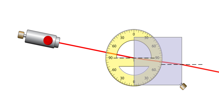 Case C, illustrating the refraction of a light beam at a phase boundary at a degree angle of 13.