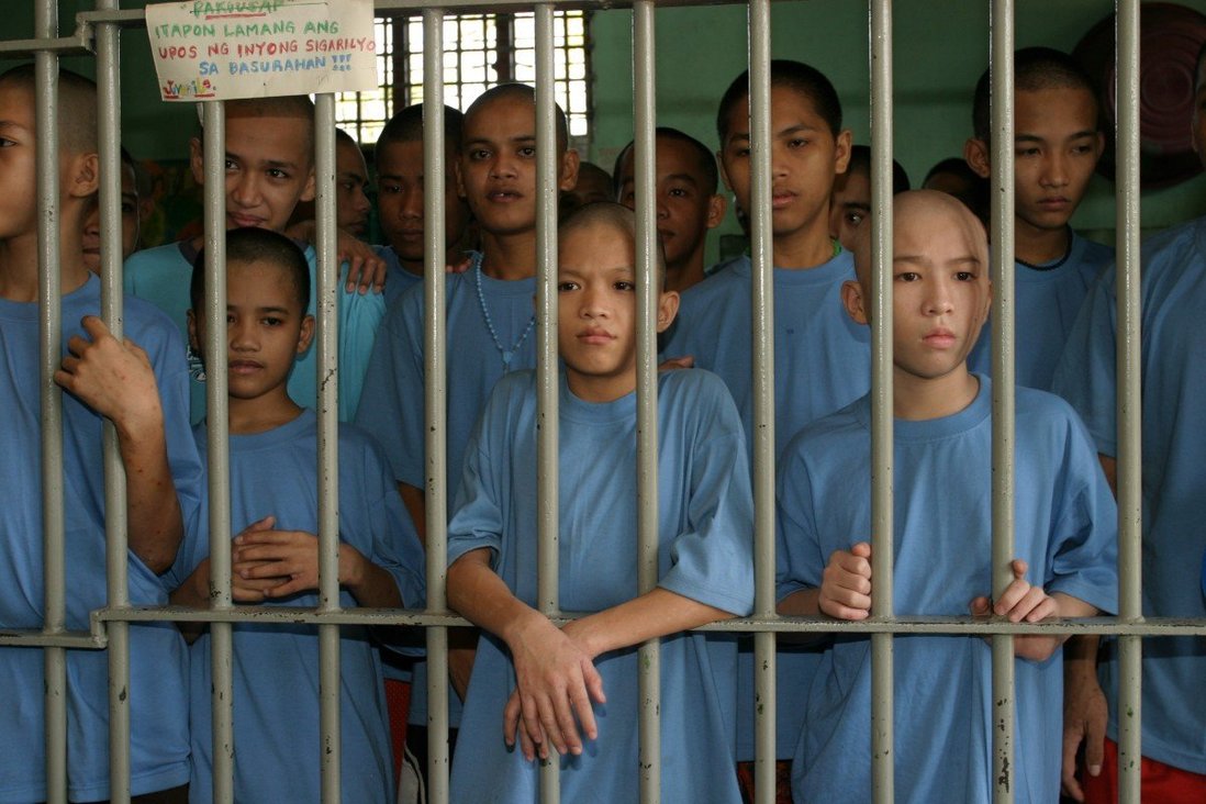 Appalling conditions for children held in prisons, police stations, and even adult centers in manilla, Philippines 