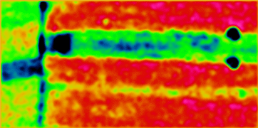 IR Thermogram (Connection of upper surface) b) IR Thermogram
