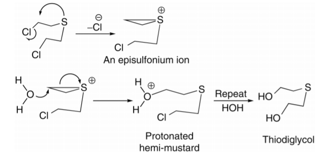 Sulfur mustard reactions from Henderson et al