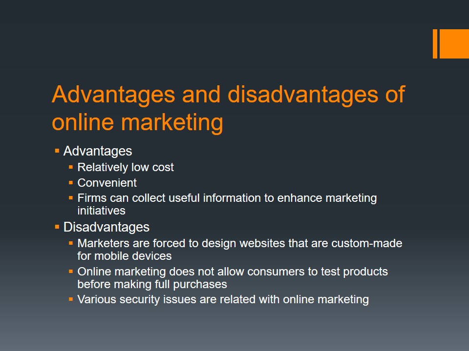 Advantages and disadvantages of online marketing