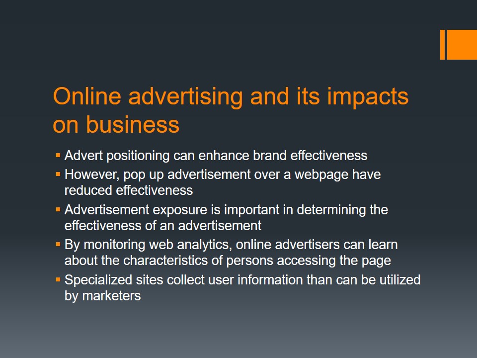 Online advertising and its impacts on business