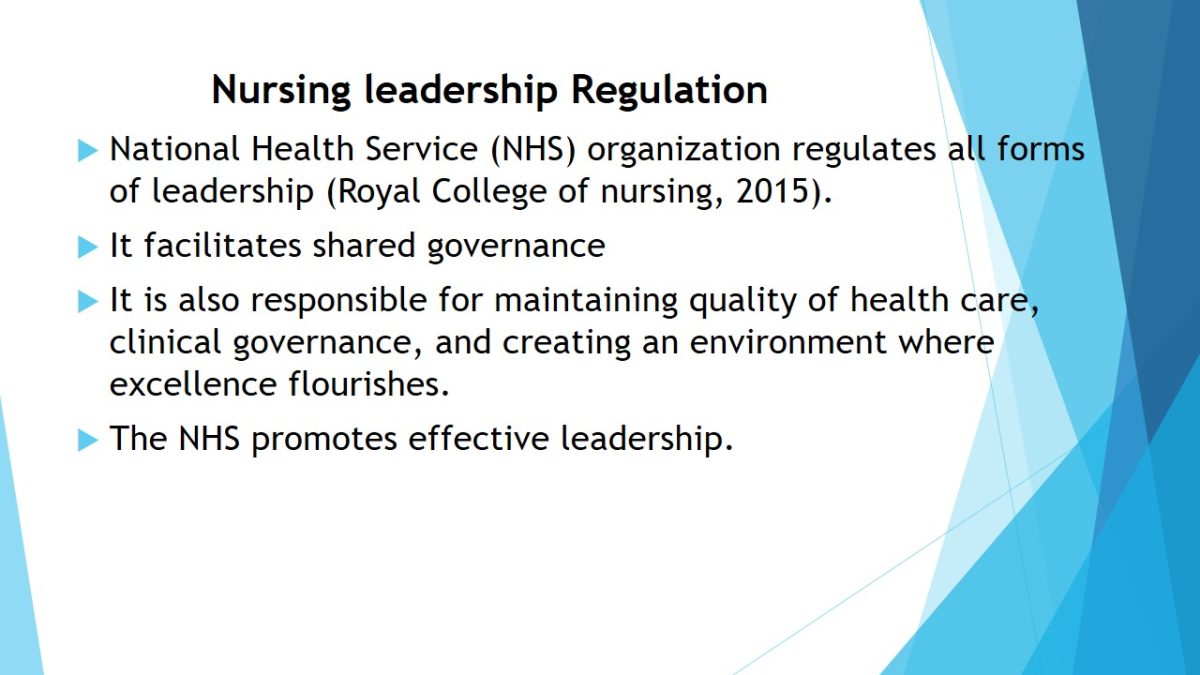 Nursing leadership Regulation