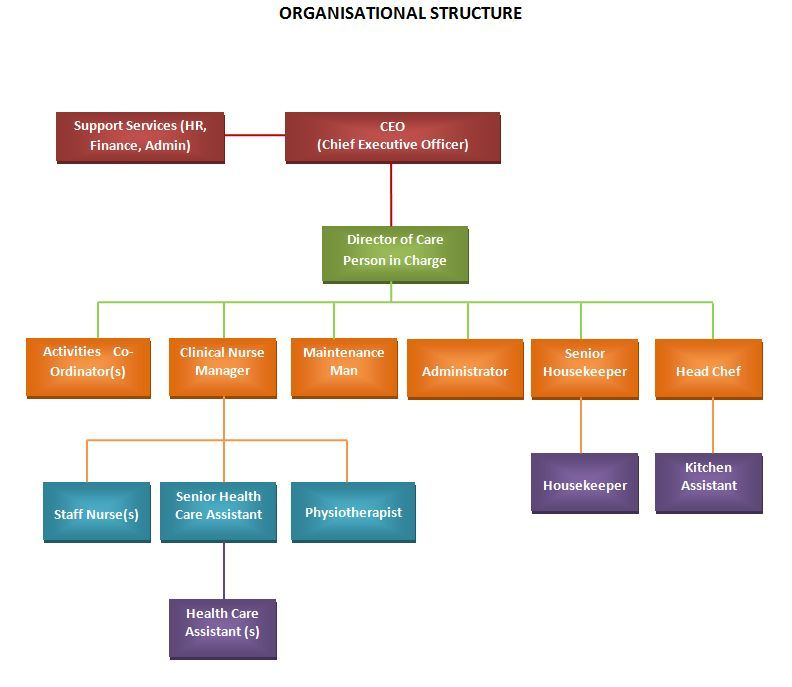 Organizational Chart for Bendicion Nursing Care and Rehabilitation