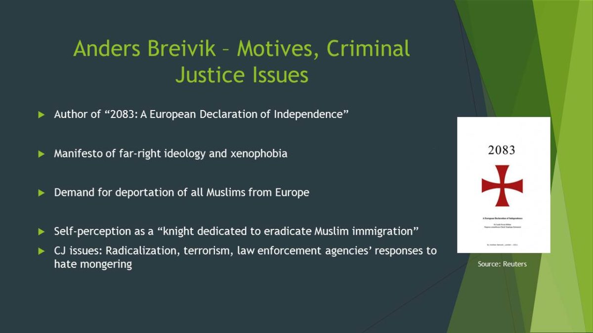 Anders Breivik – Motives, Criminal Justice Issues