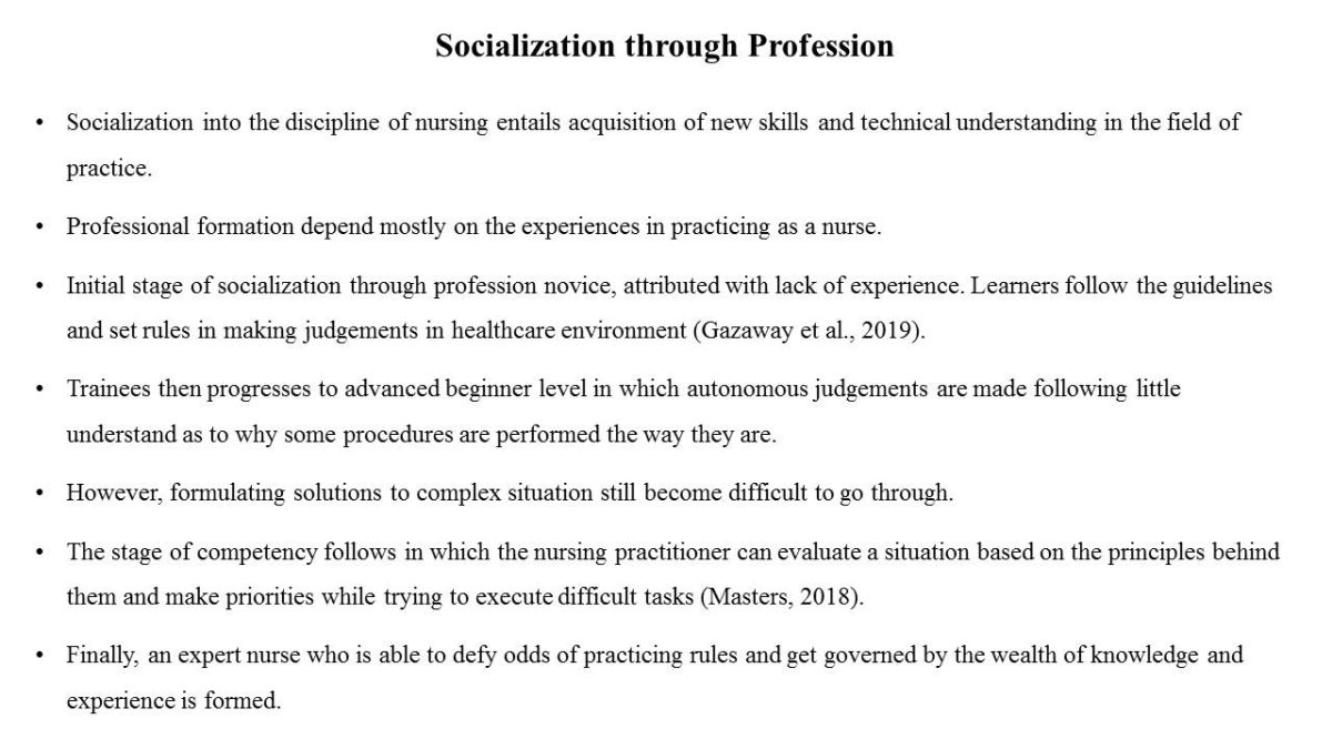 Socialization through Profession