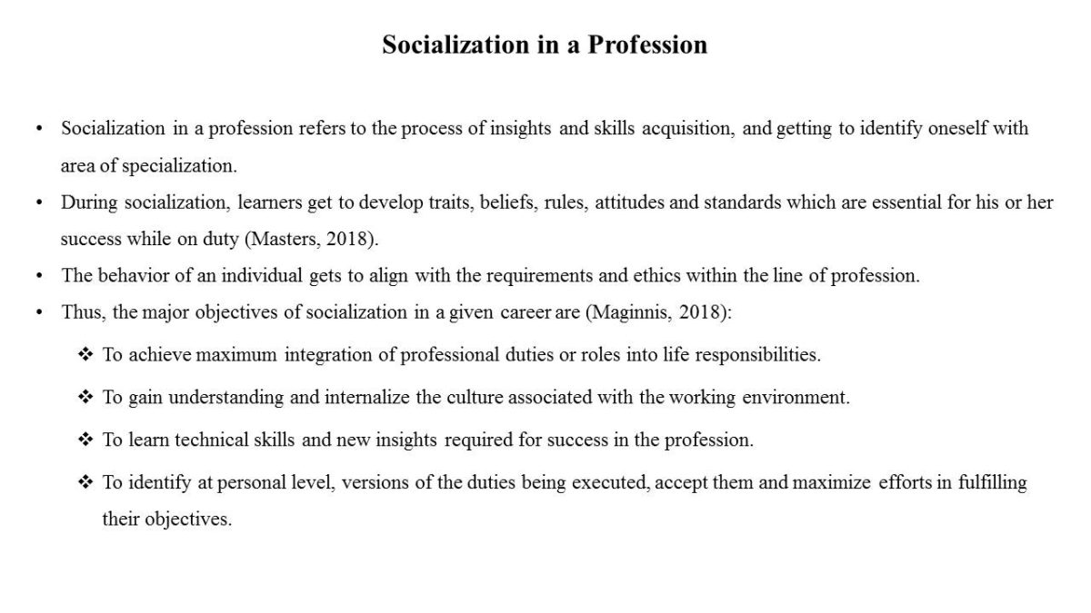 Socialization in a Profession