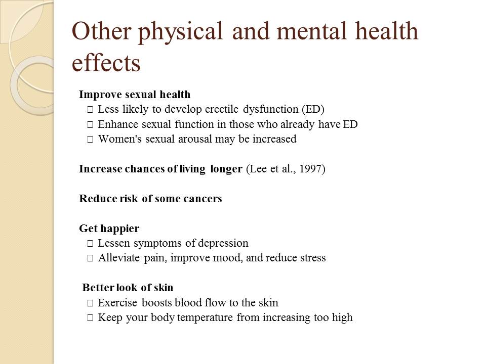 Other physical and mental health effects