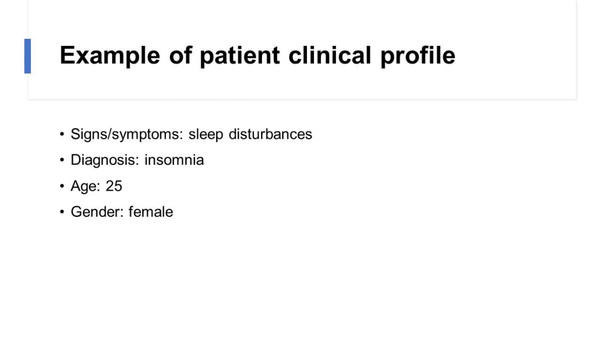 Example of patient clinical profile
