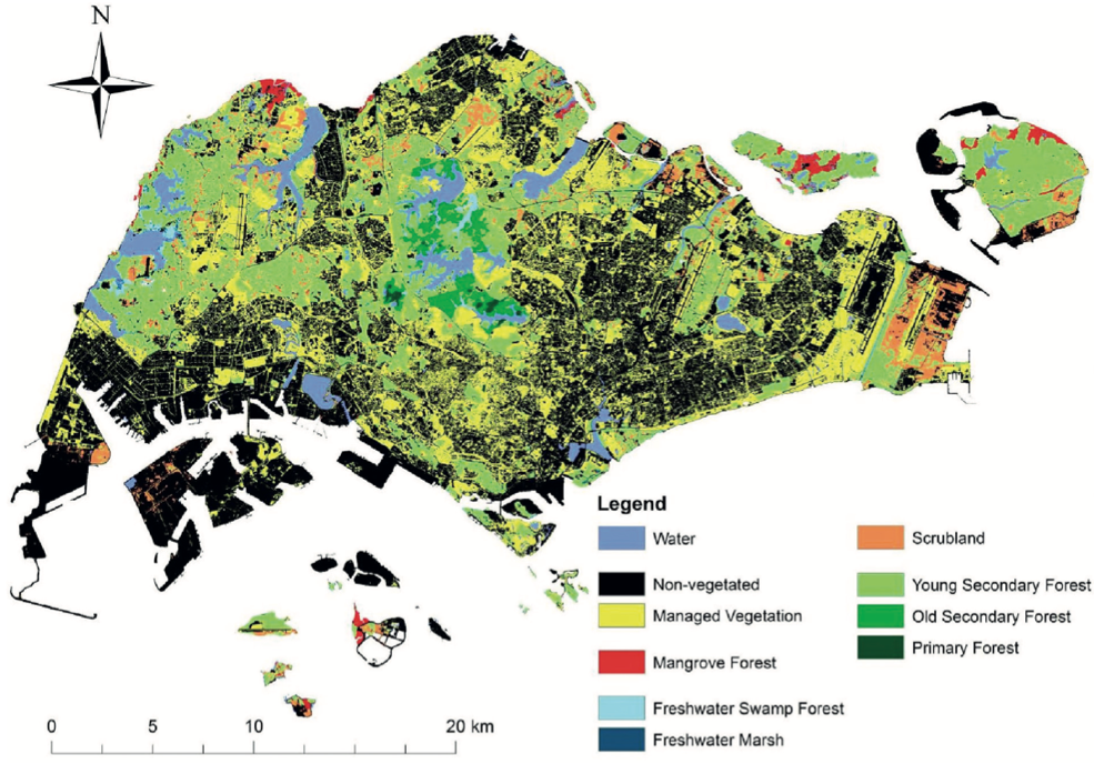 Vegetation map of Singapore