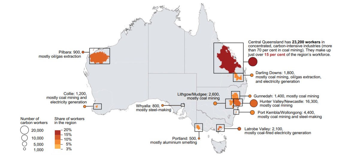A Number of Carbon Workers in Australia