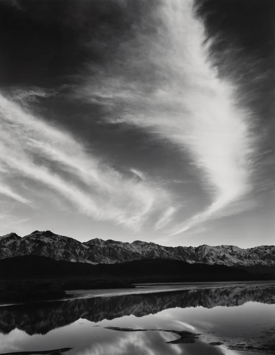 Ansel Adams, Sierra Nevada, Winter Evening from the Owens Valley, 1962-1963