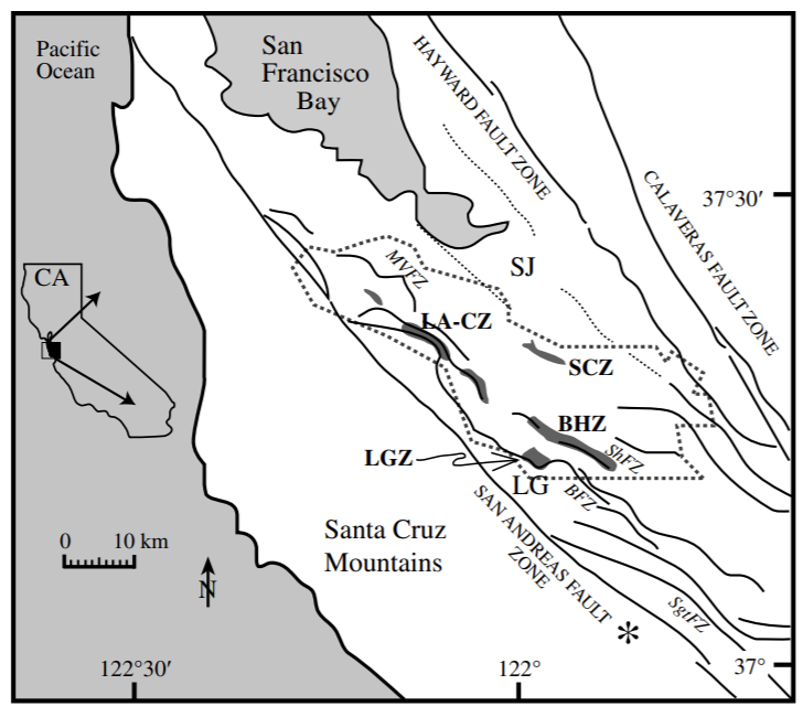 Adjacent Locations to the Loma Prieta Earthquake