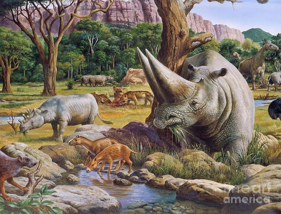 Image of animals in the Cenozoic era 