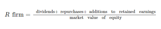 The formula for calculating the cost of equity. 