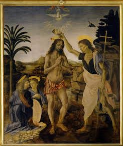 The Baptism of Christ by Leonardo da Vinci