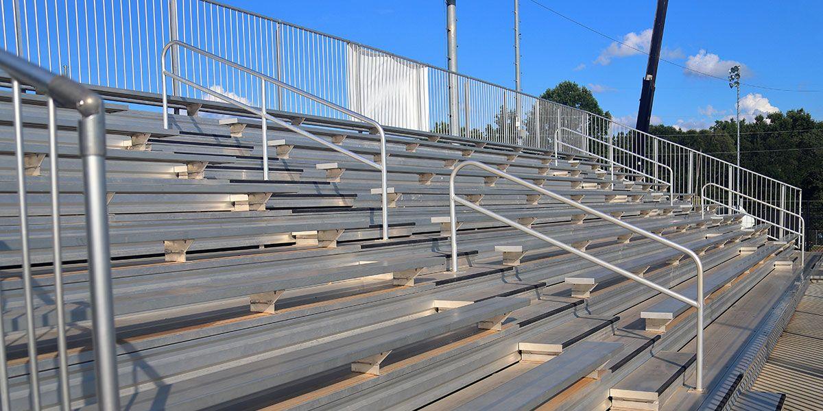 the bleachers to be installed in the facility 