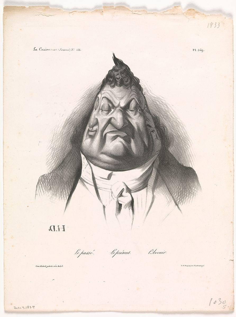 A 3D screenshot of the Le passé - Le présent -L'Avenir lithograph of Daumier from the virtual tour