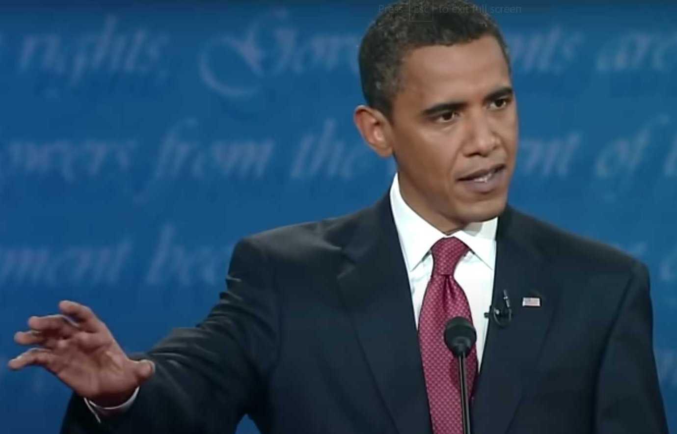 Barack Obama’s open palm gesture during his presidential debate with McCane 