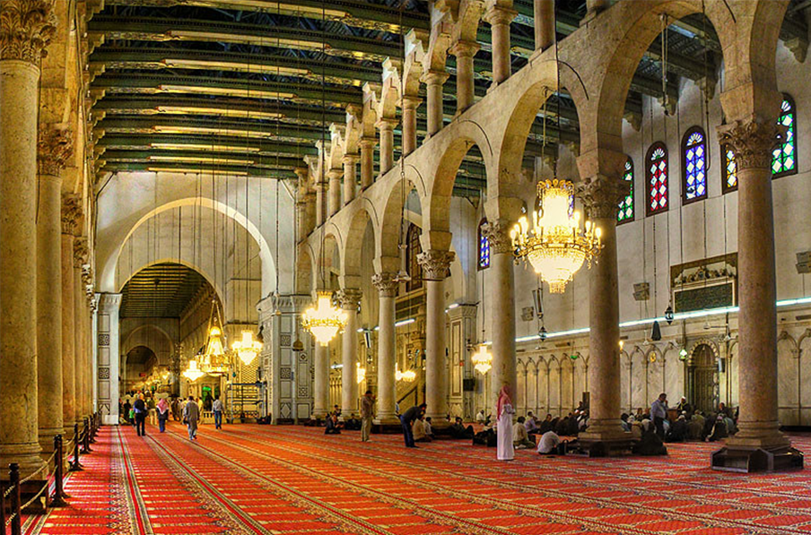 Interior of the Umayyad Mosque in Damascus