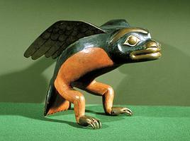 Flying Frog Headpiece, wood, Tsimshian carving, mid-19th century