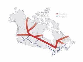 The proposed route of the Canadian Northern Corridor