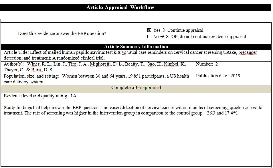 Research Evidence Appraisal Tool