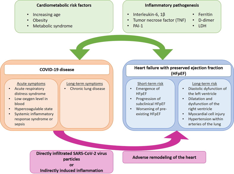Relationships between COVID-19 and heart failure complications and symptoms
