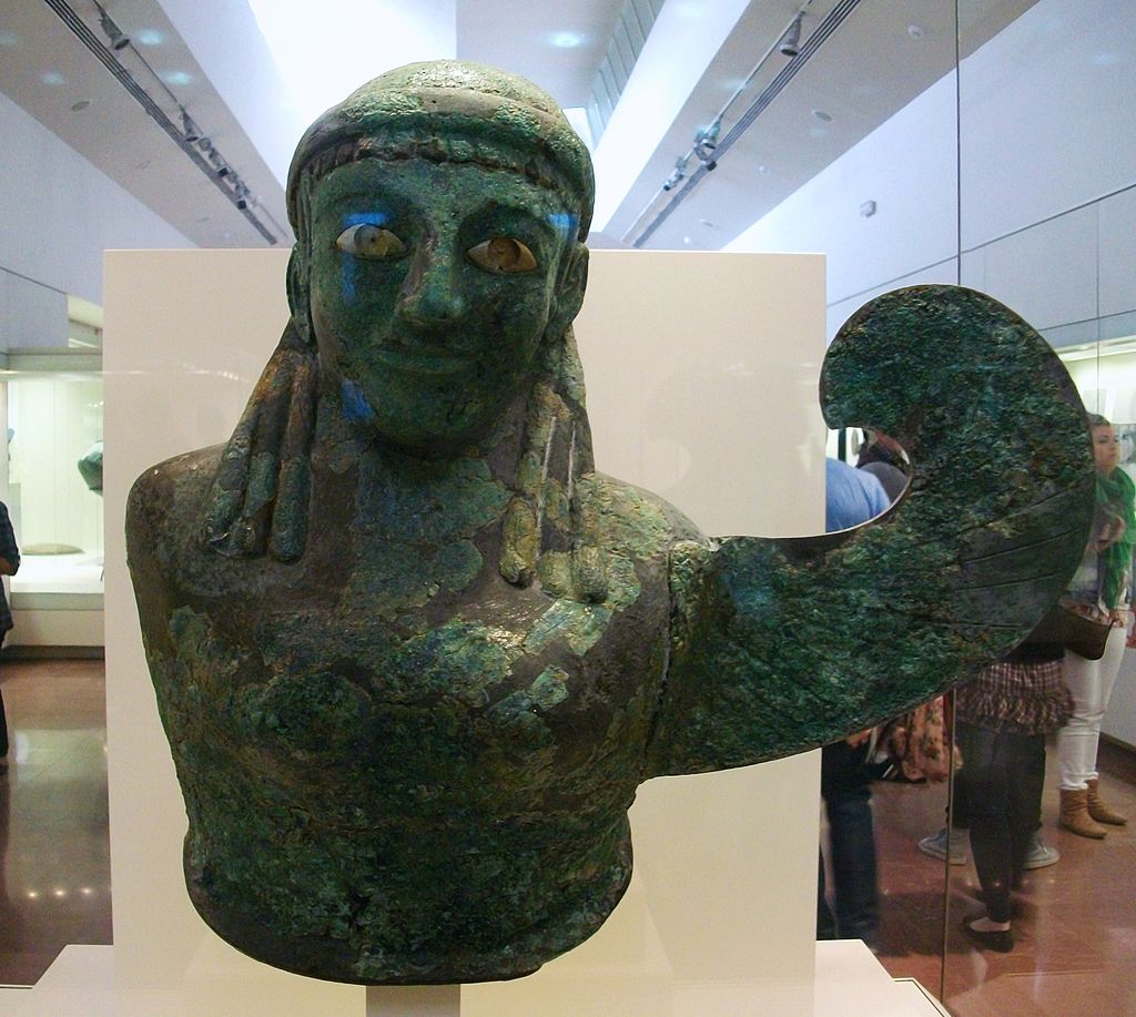 Bronze winged feminine figure