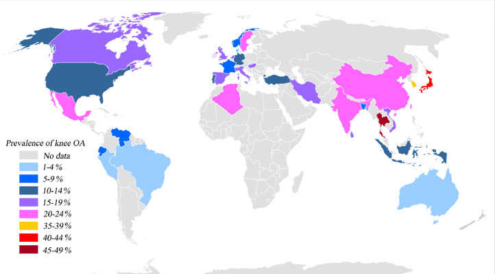 Global, regional prevalence, incidence, and risk factors of knee osteoarthritis in population-based studies