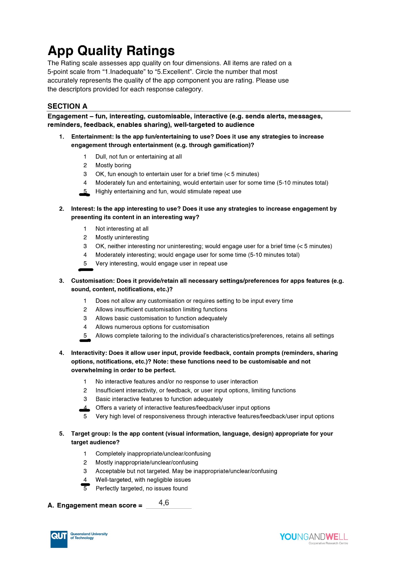 The MARS Evaluation Form