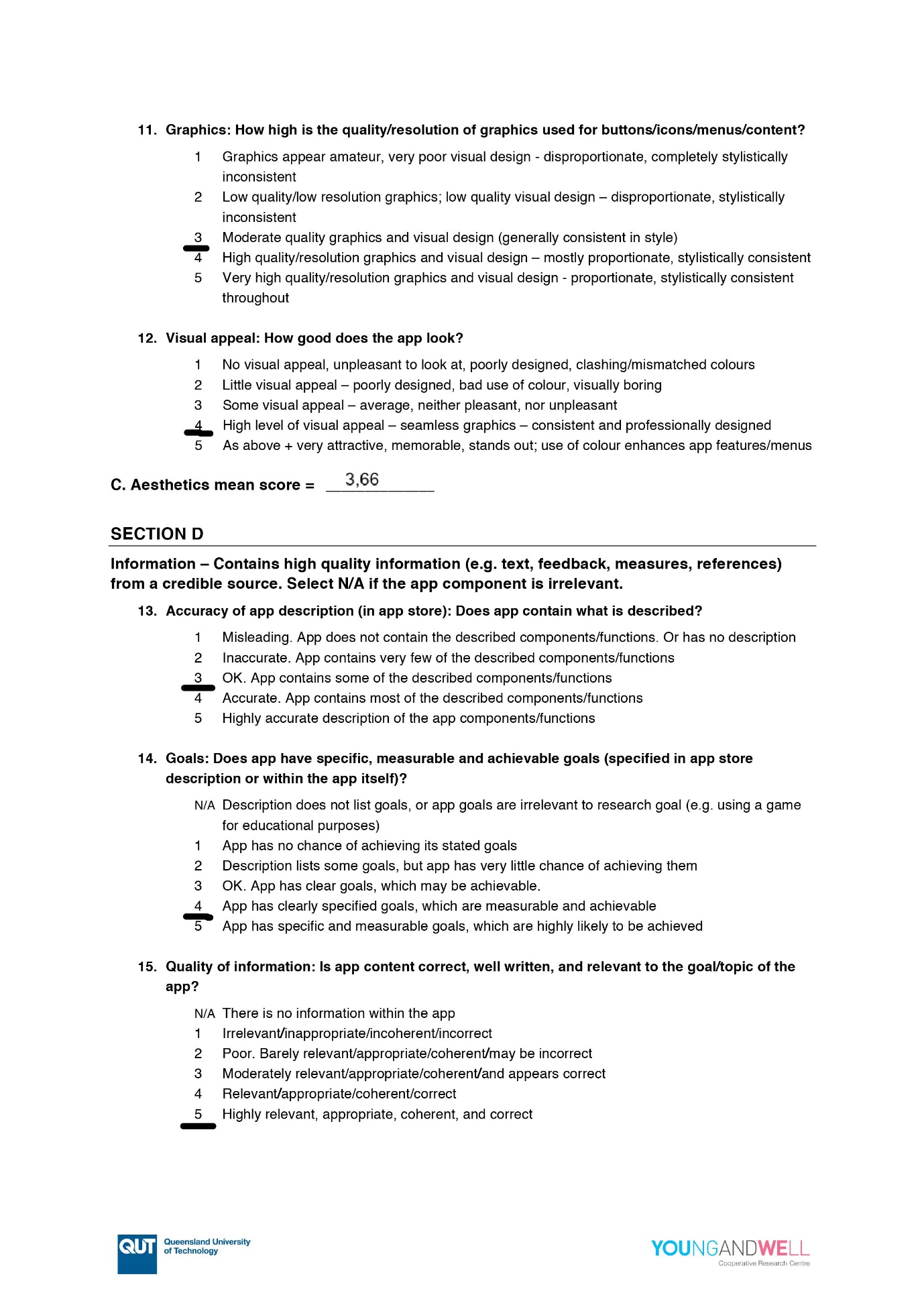 The MARS Evaluation Form