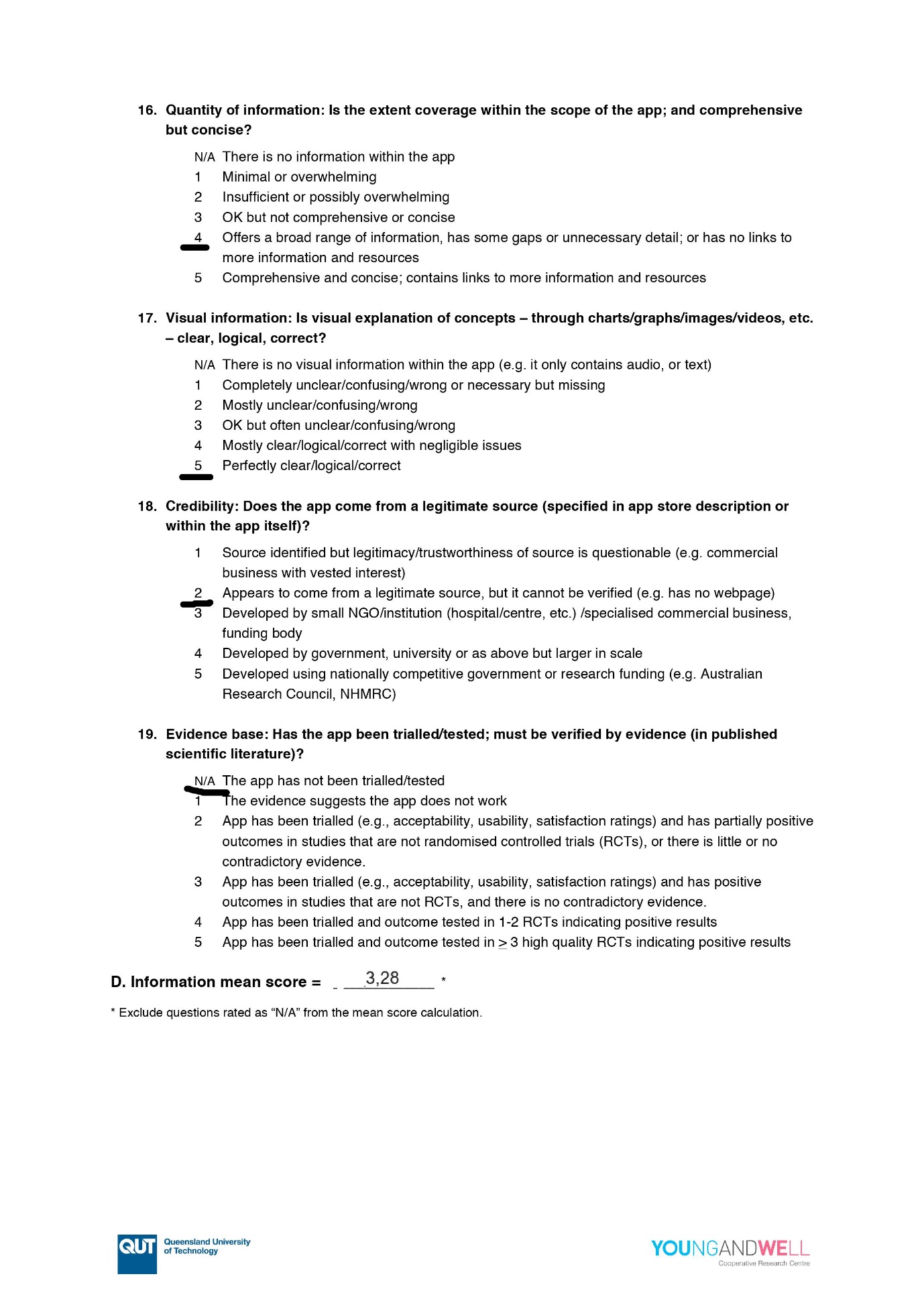 The MARS Evaluation Form