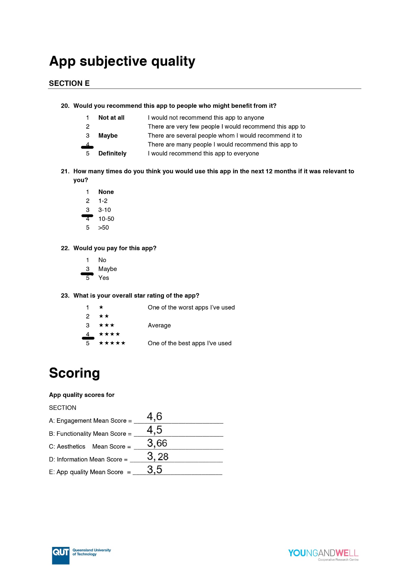 The MARS Evaluation Form