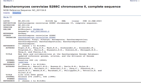 Saccharomyces cerevisiae S288C chromosome II, complete sequence Fasta