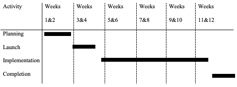 Timeline of Activities.