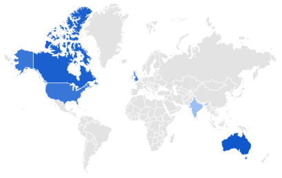 Geography of Family Estrangement Searches on Google.