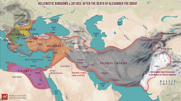 Hellenistic Successor Kingdoms c. 301 BCE (Netchev 2021).