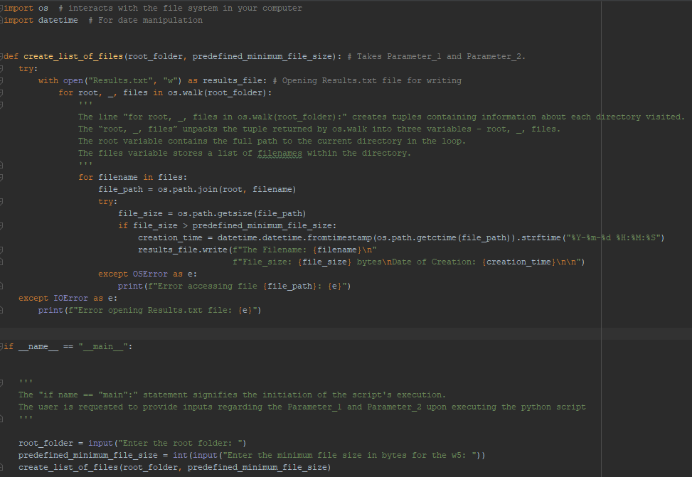 Screenshot of code implementation.