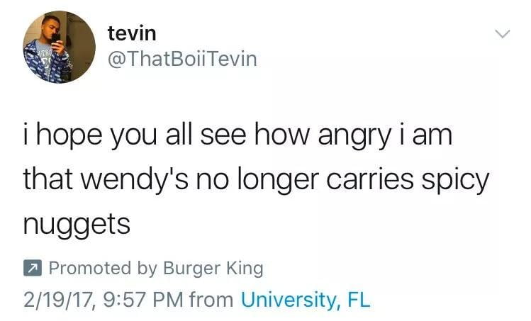 Twitter Ad Promoted by Burger King (Lister & Lister, 2024).