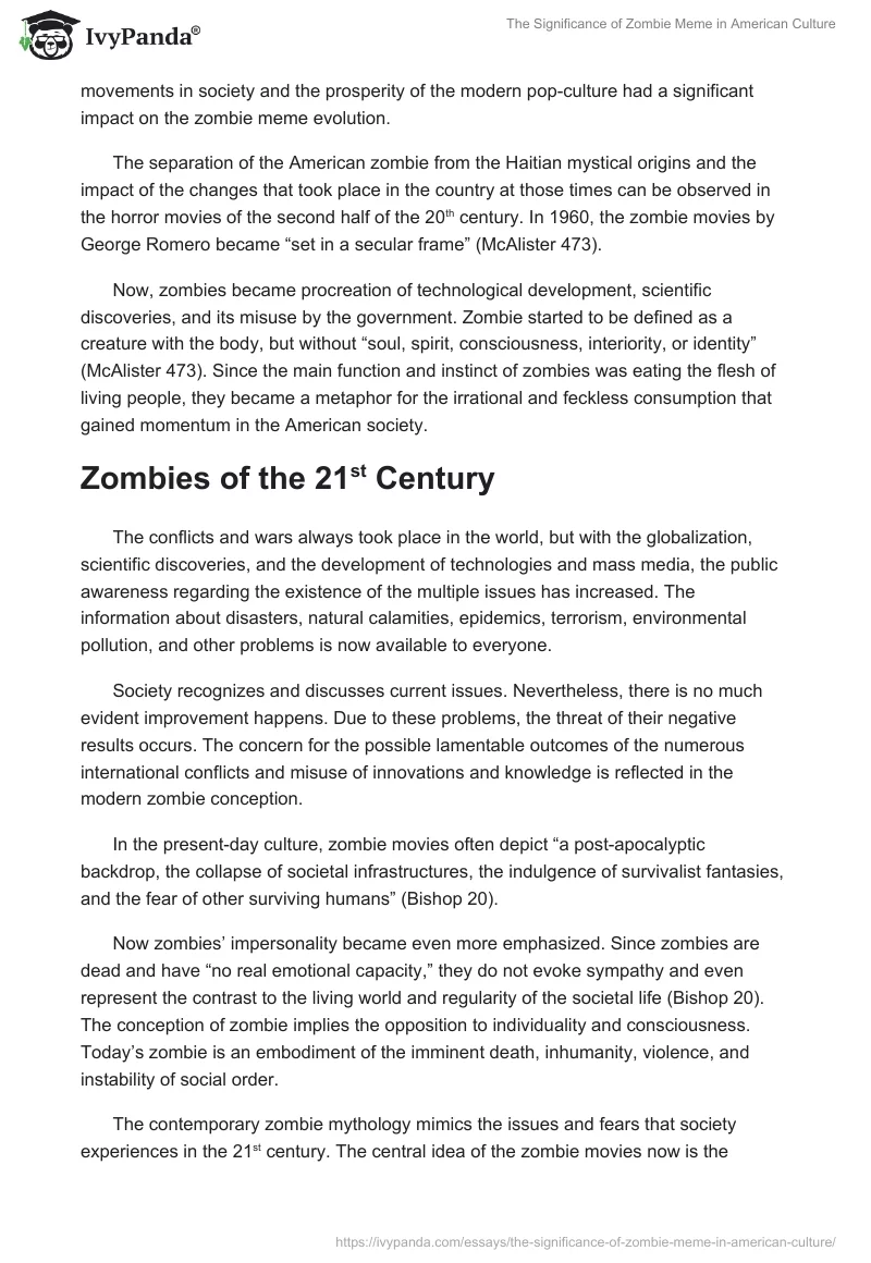 The Significance of Zombie Meme in American Culture. Page 3