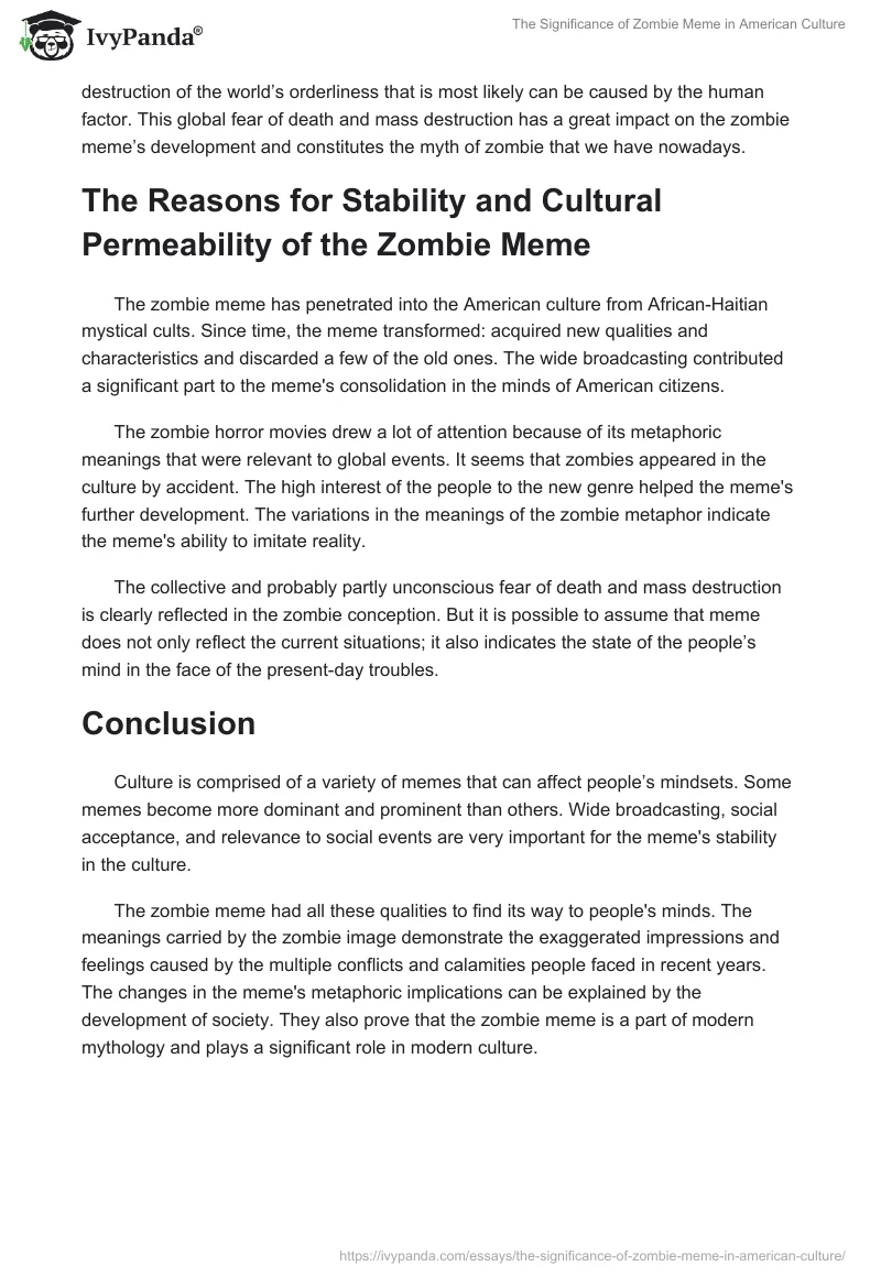 The Significance of Zombie Meme in American Culture. Page 4