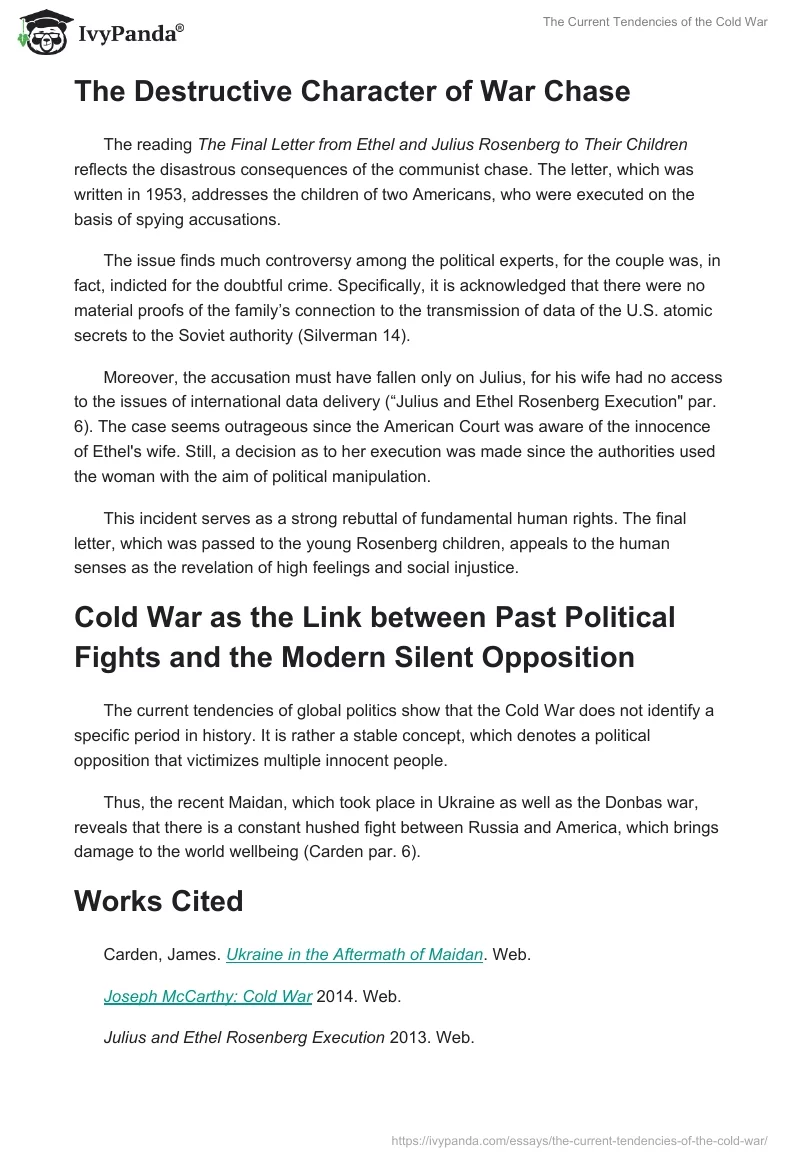 The Current Tendencies of the Cold War. Page 2
