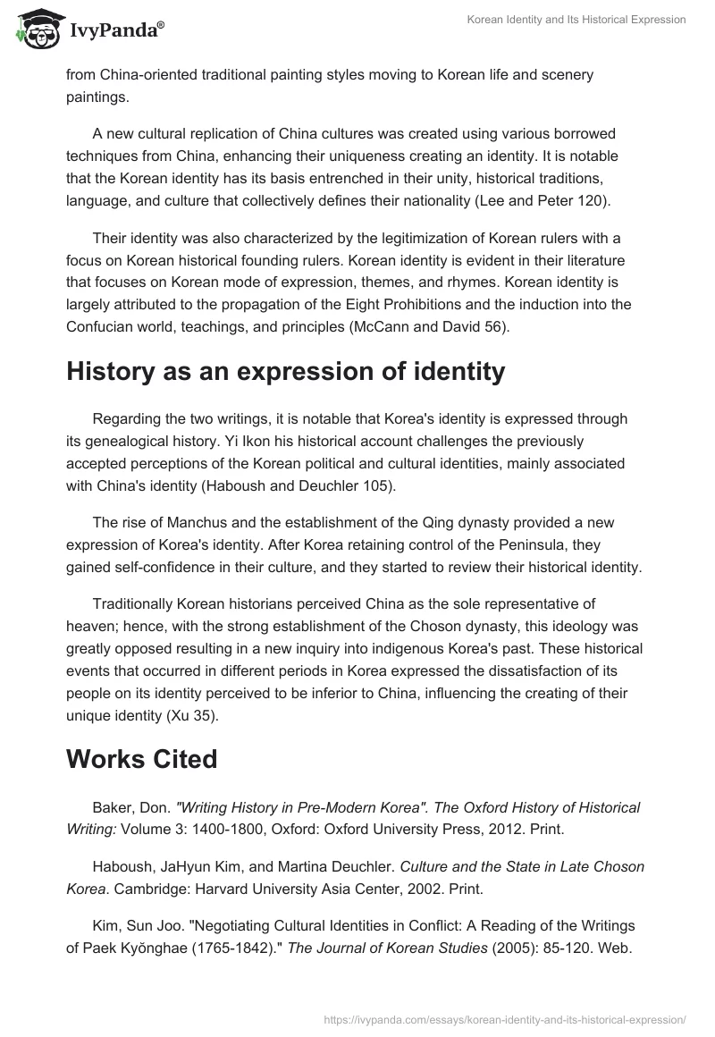 Korean Identity and Its Historical Expression. Page 2