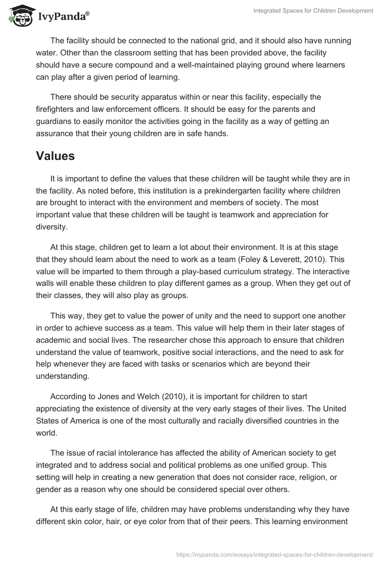 Integrated Spaces for Children Development. Page 2